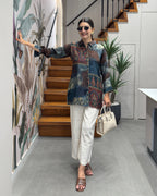 Abstract Print Premium Tunic Shirt