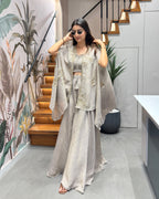 Designer Handworked Cape Style Palazzo Set