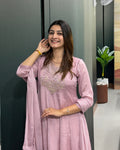 Premium Chinon Handwork Plazo Set with Dupatta
