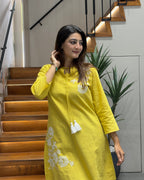 Floral Embroidered Cotton Kurti Tunic