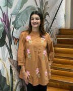 Floral Embroidered Cotton Tunic