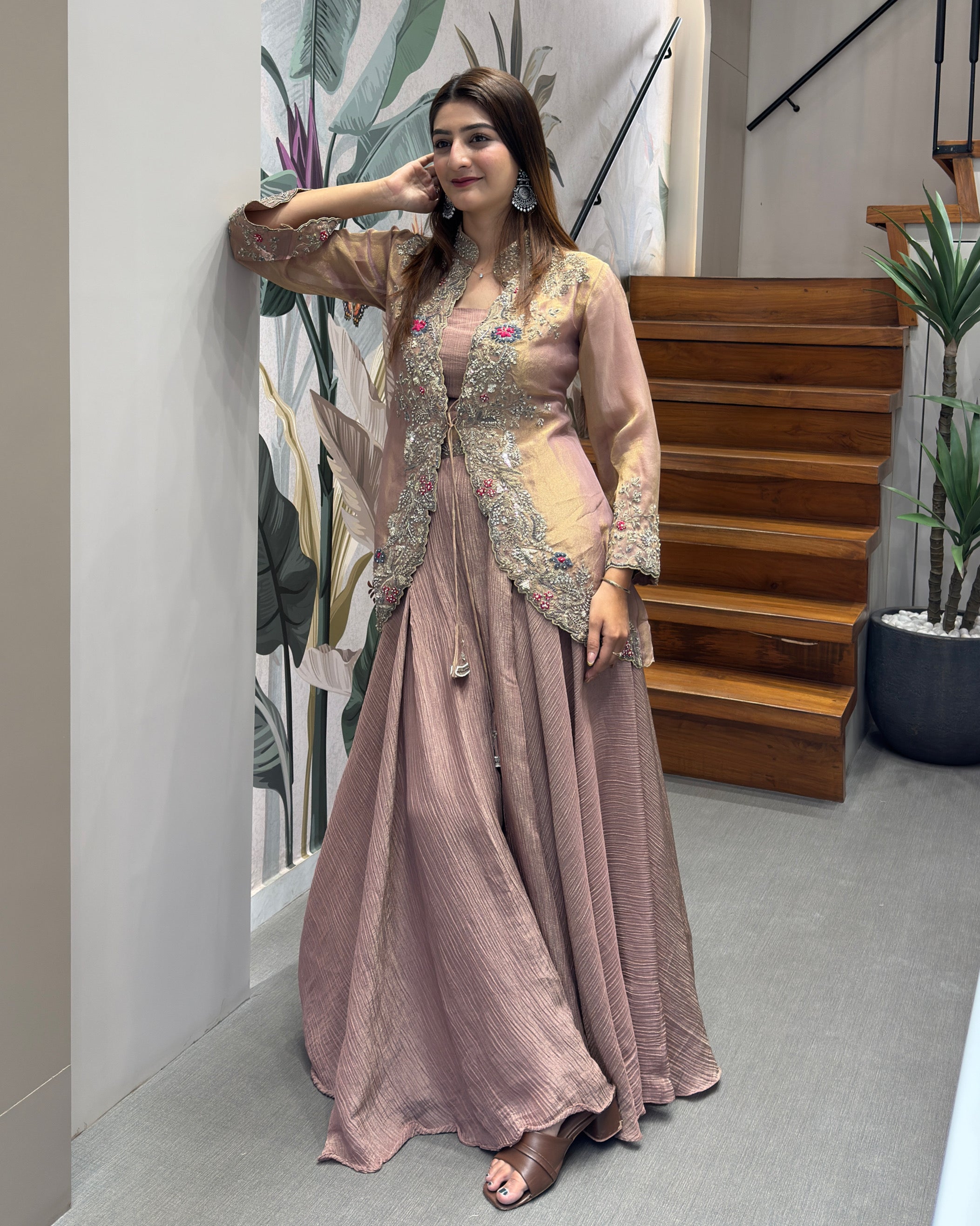 Designer Handwork Cape Style Palazzo Set