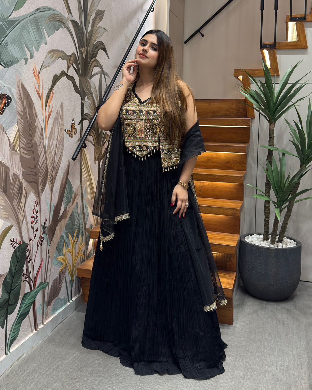 Royal Handworked Chaniya Blouse Set with Dupatta
