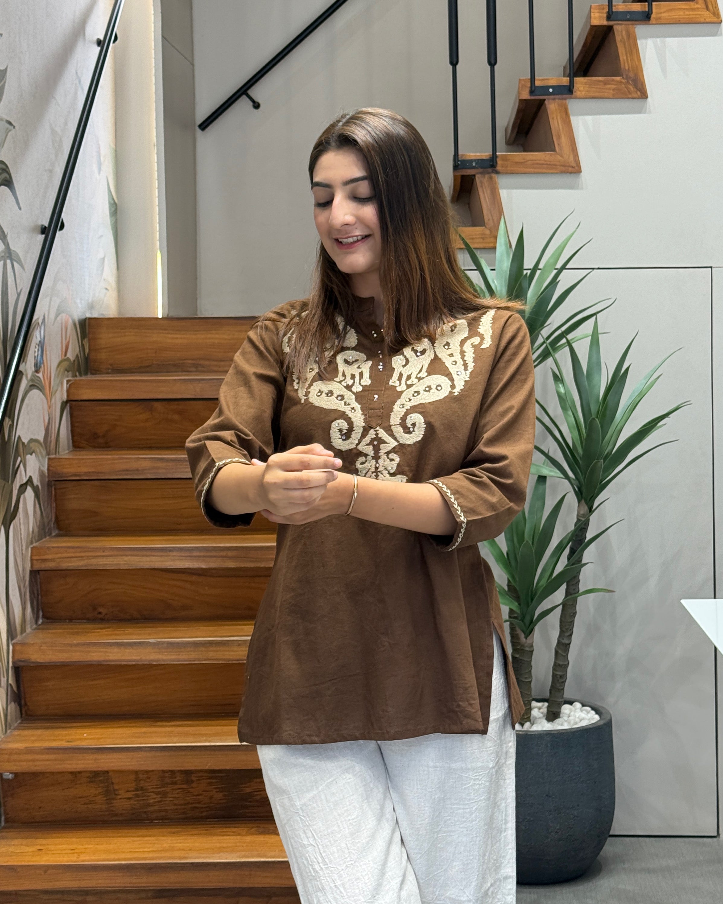 Elegant Thread Work Cotton Tunic