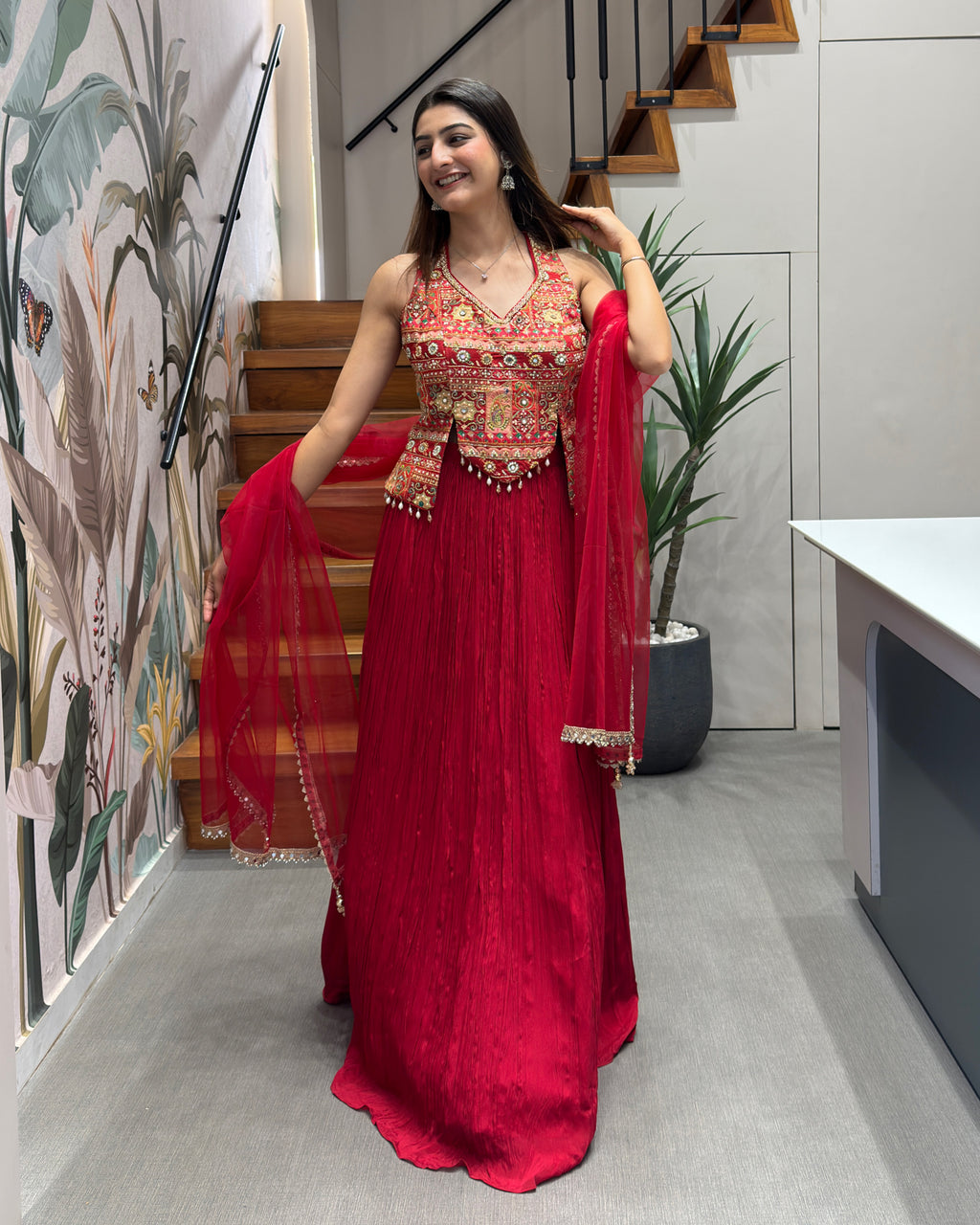 Royal Handworked Chaniya Blouse Set with Dupatta