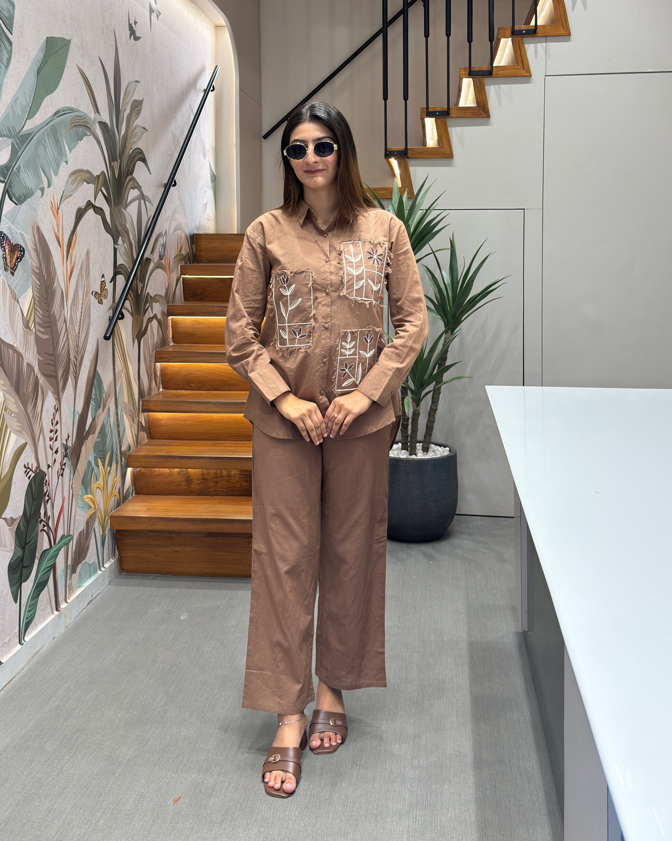 Mocha Bloom Artisan Co-Ord Set