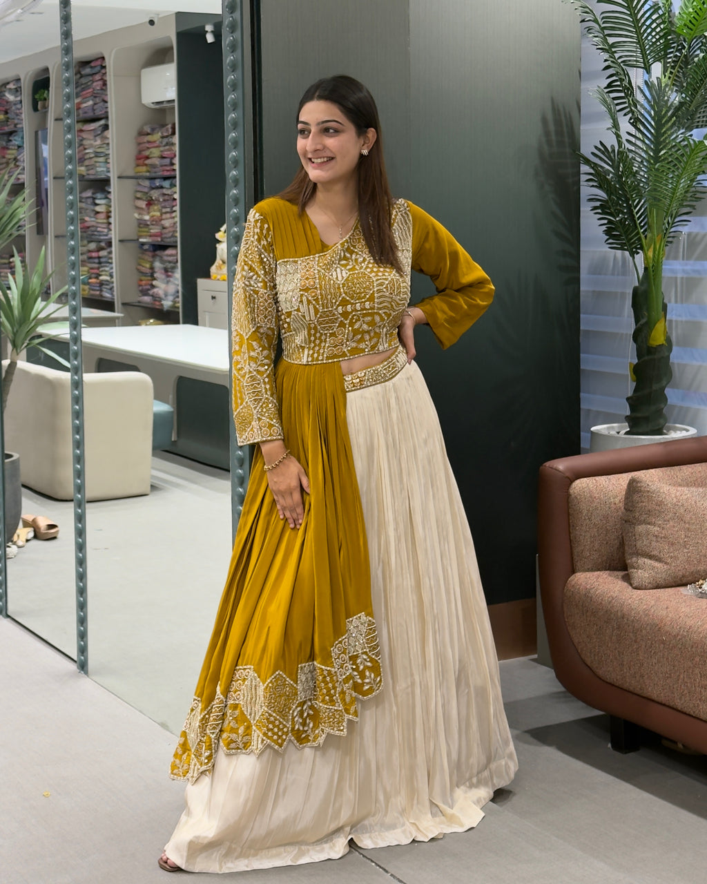 Mustard Yellow & Ivory
