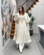 Premium Handworked Silk Kurti Palazzo Set with Dupatta