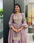 Luxury Full Handwork Mauve Kurta Palazzo Set ✨💜