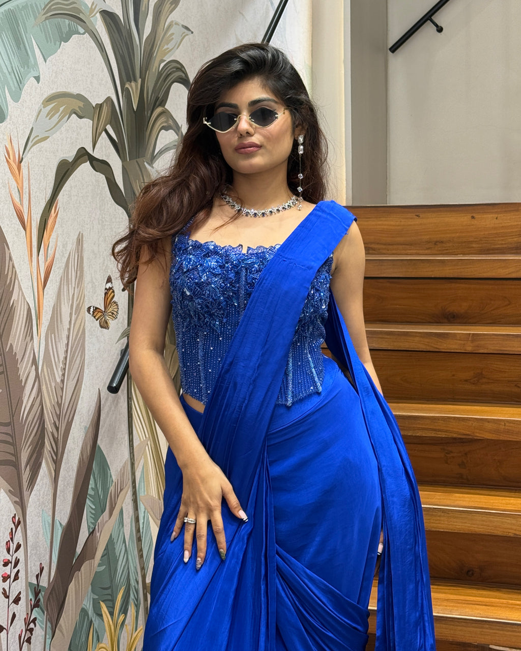 Designer Ready to Wear Saree with Heavy Handworked Blouse