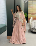 Designer Handworked Cape Style Lehenga Set with Inner