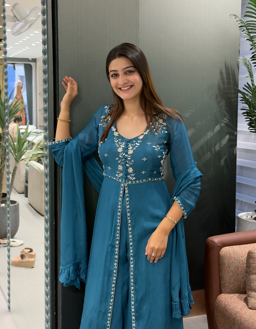 Elegant Handwork Palazzo Set with Dupatta