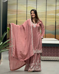 Premium Handwork Designer Kurta Set with Heavy Plazo & Dupatta