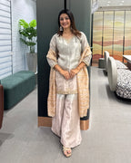 Pearl Blush Shimmer Silk Salwar suit