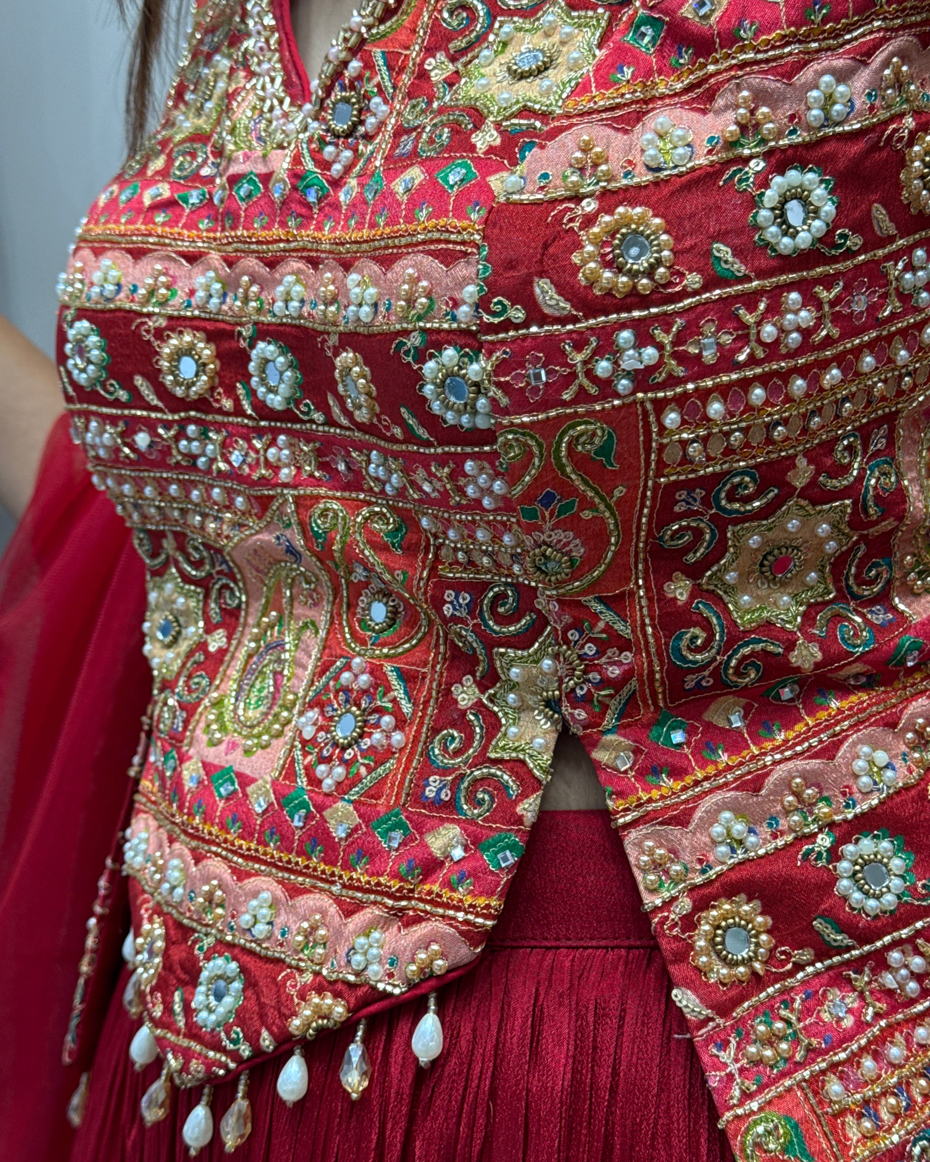 Royal Handworked Chaniya Blouse Set with Dupatta