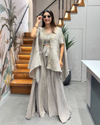 Designer Handworked Cape Style Palazzo Set