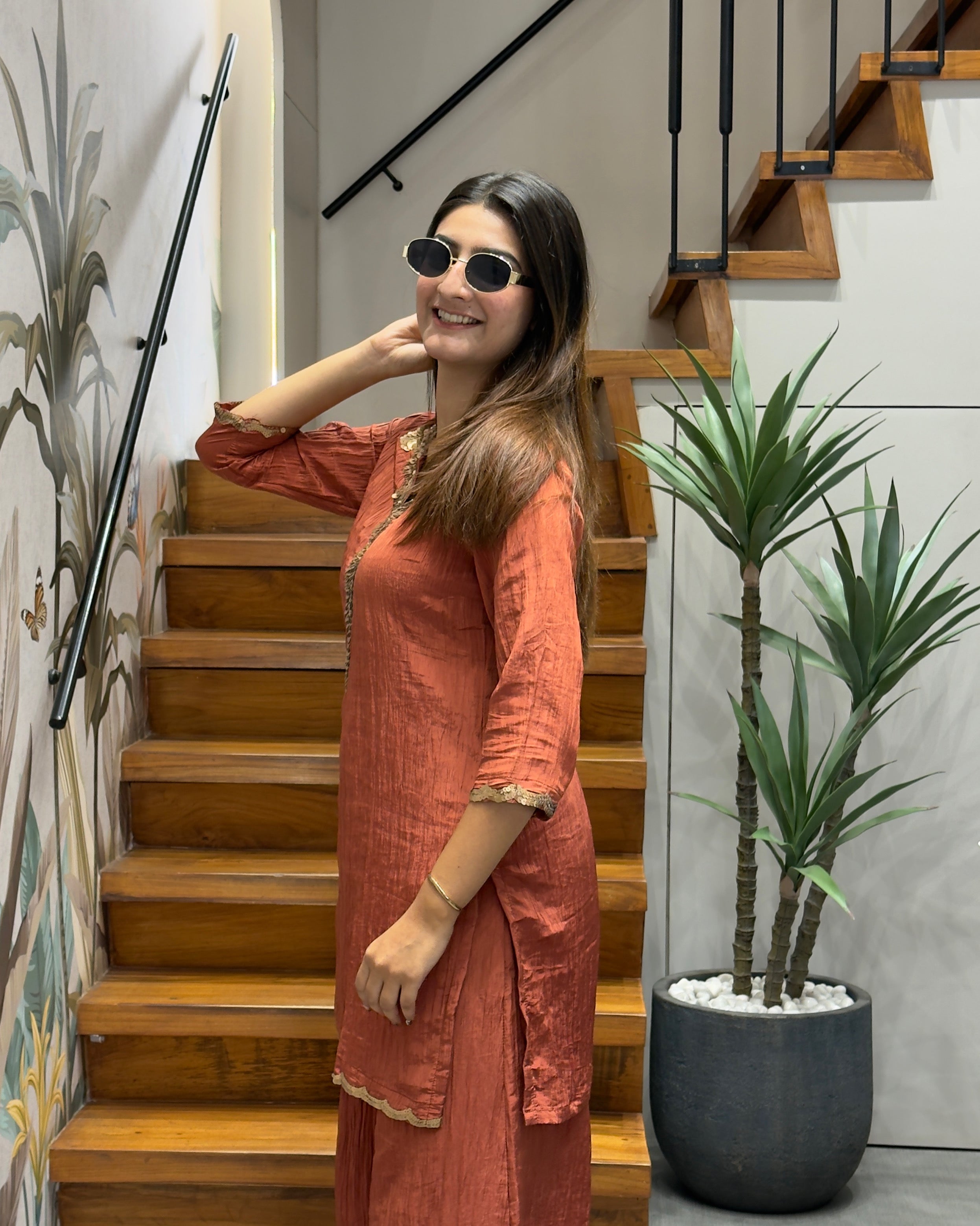 Elegant Handworked Co-Ord Set (Available in 2 Colors)