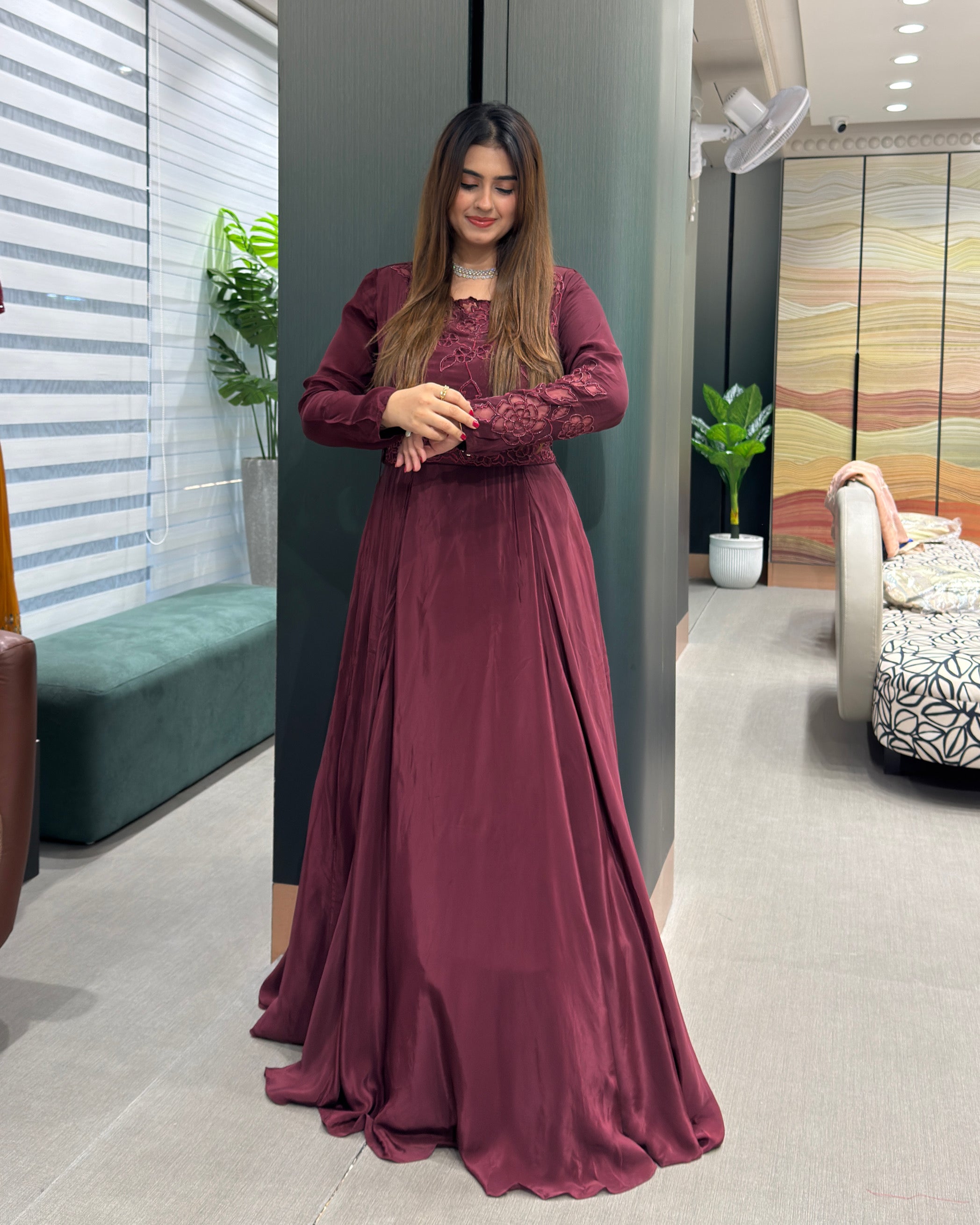 Elegant Khatli Work Designer Gown