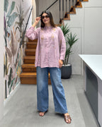 Pastel Pink Embroidered Designer Tunic