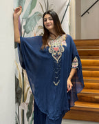 Designer Kaftan Style Palazzo Set with Khatli Work