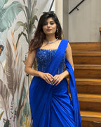 Designer Ready to Wear Saree with Heavy Handworked Blouse