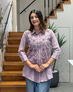 Lavender Embroidered Designer Tunic