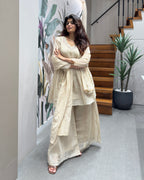 Elegant Handworked Palazzo Set with Dupatta