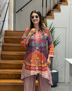 Rangreza Printed Shimmer Silk Co-Ord Set