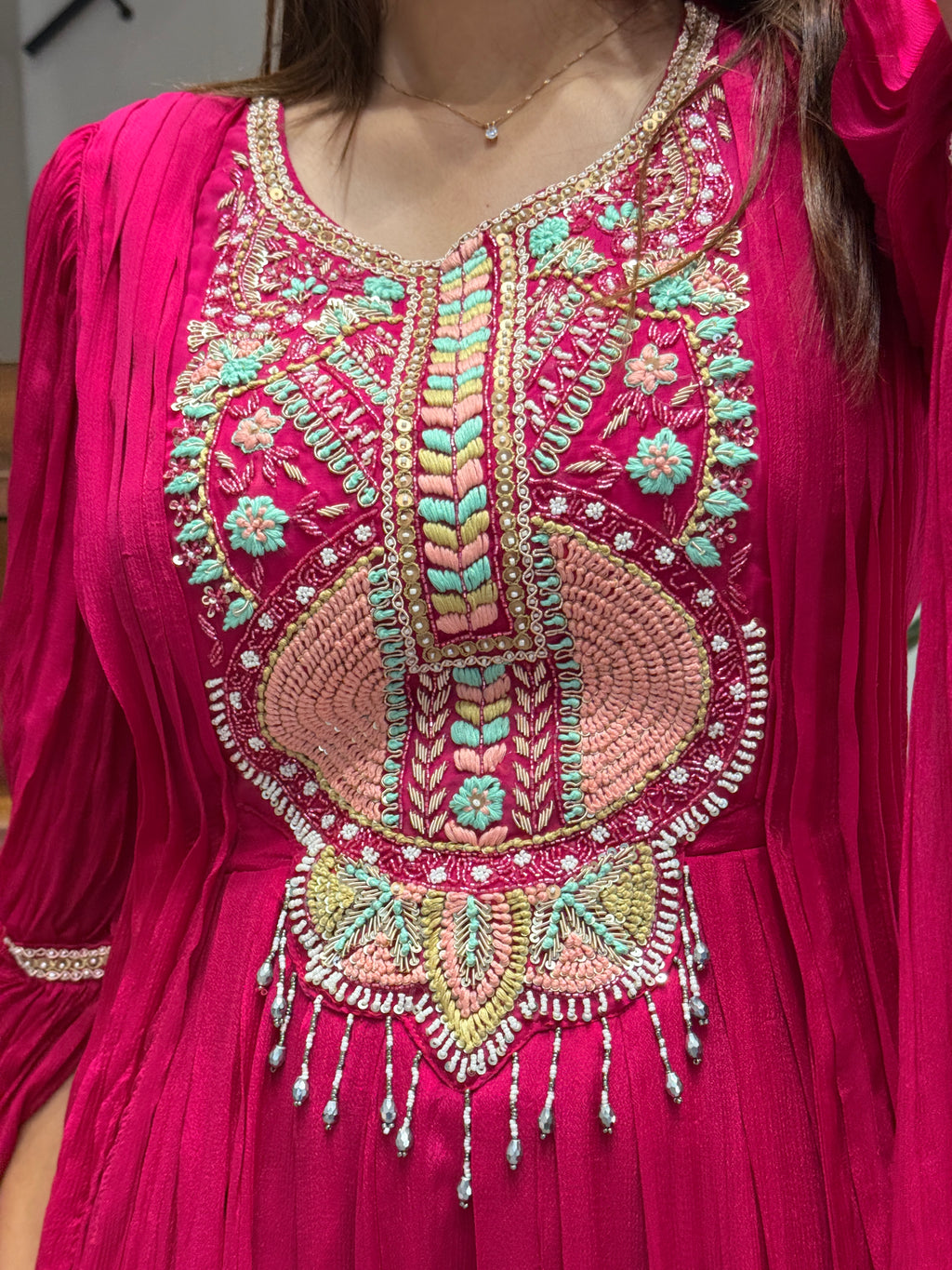 ✨ Fuchsia Royale Handwork Silk Gown ✨