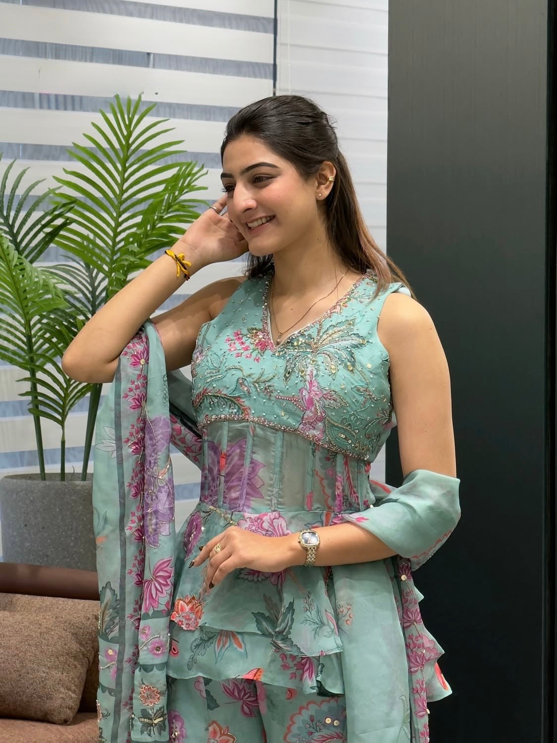 Sea Green Multi Floral