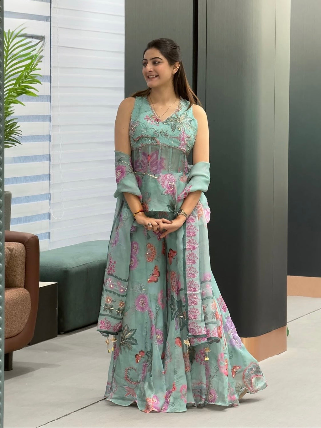 Sea Green Multi Floral