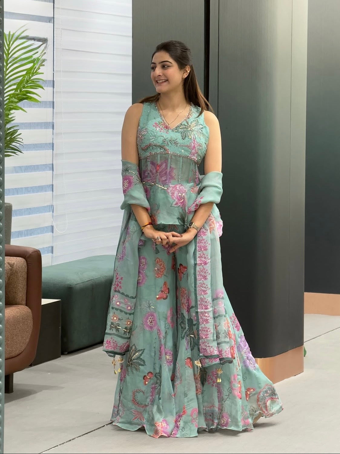 Sea Green Multi Floral
