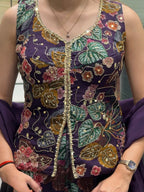 Midnight Navy Blue Floral Print