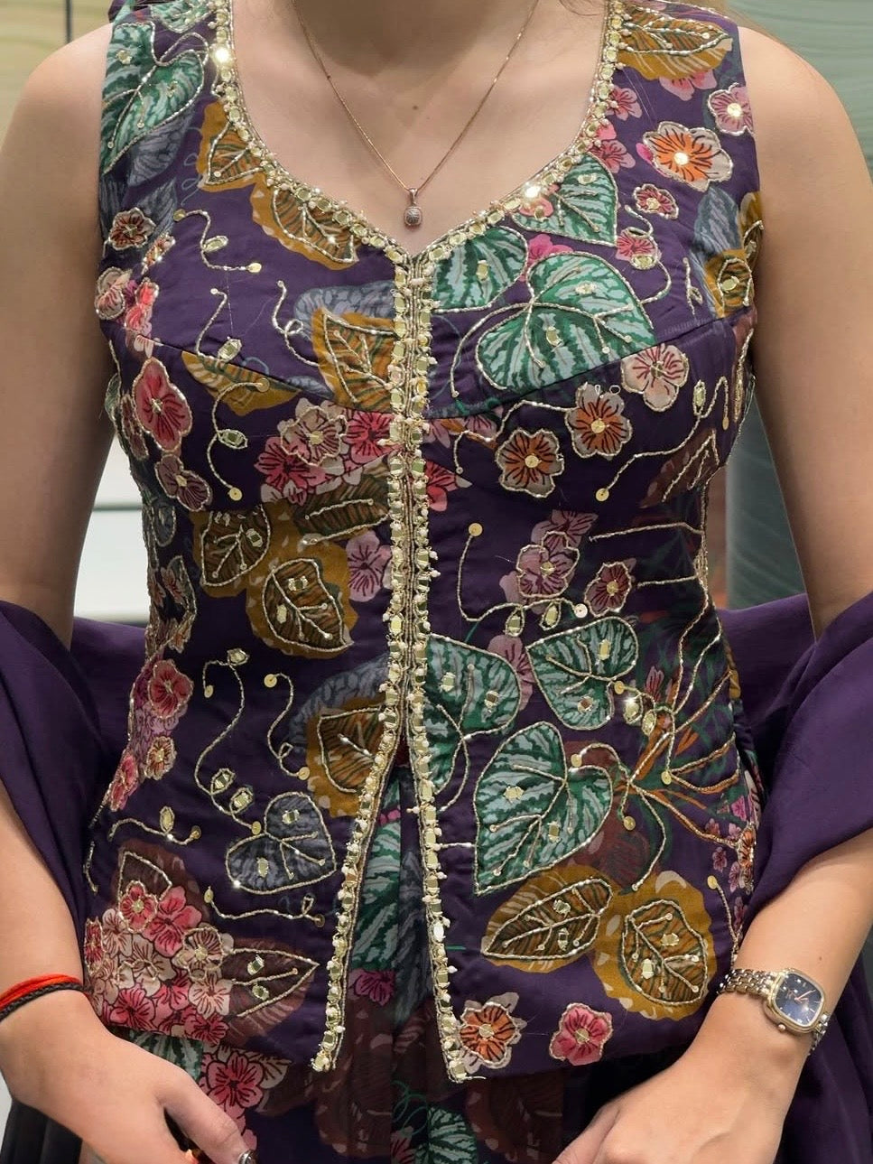 Midnight Navy Blue Floral Print