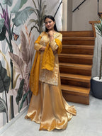 Designer Handworked Kurta Sharara Set with Dupatta